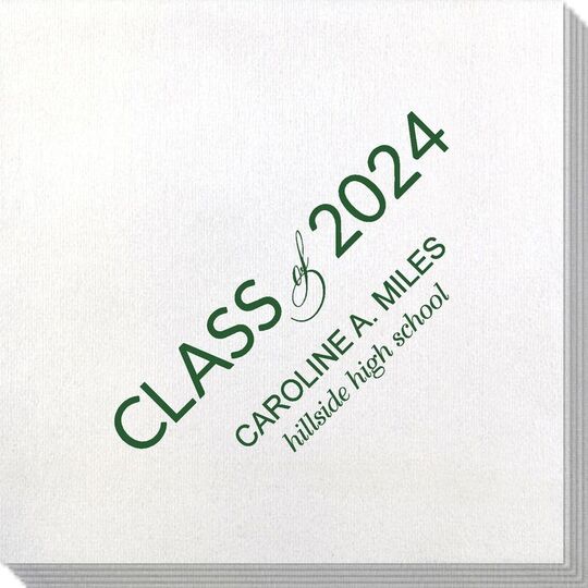 Bold Class of Graduation Bamboo Luxe Napkins